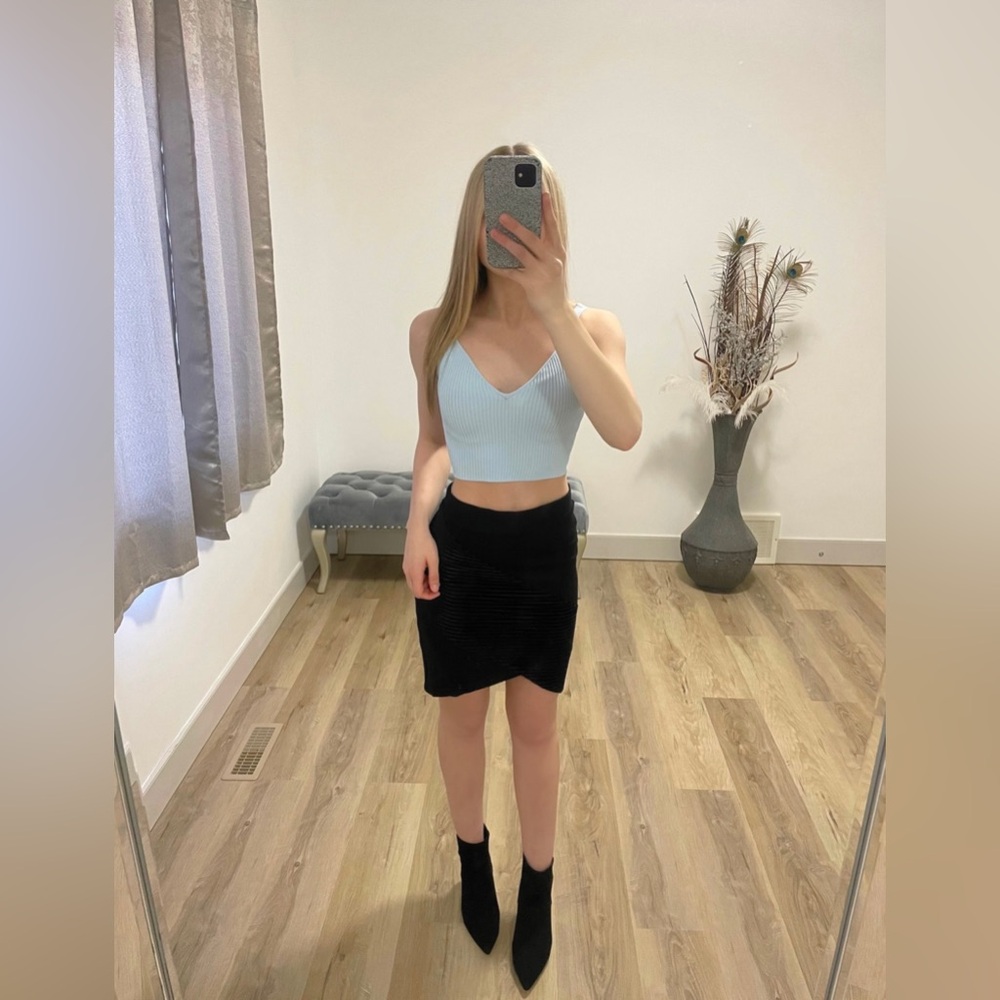 Blue Cropped Tank Top